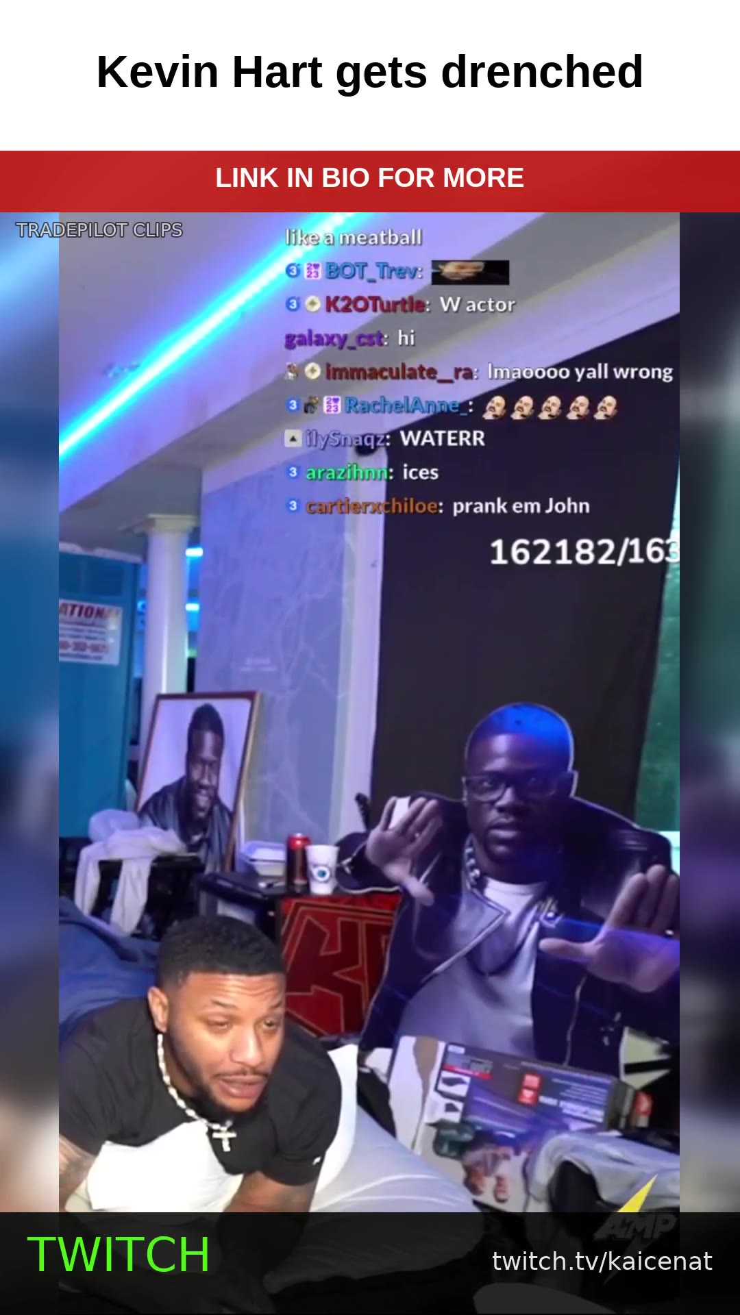 Kevin Hart gets drenched