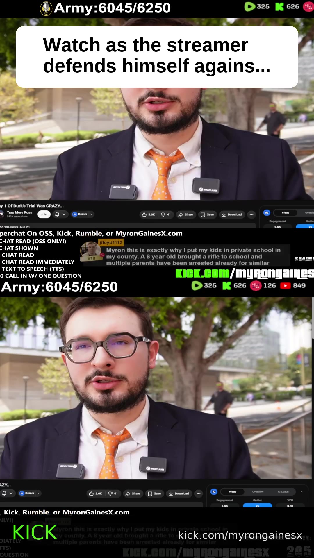 Watch as the streamer defends himself against haters in the chat!