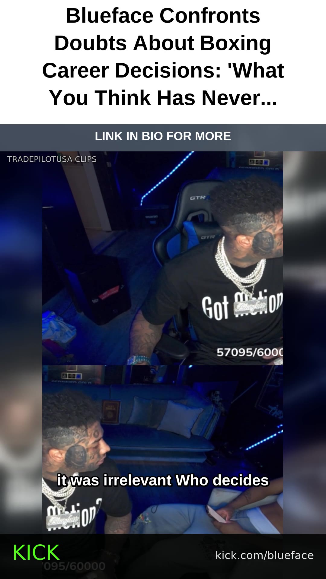 Blueface Confronts Doubts About Boxing Career Decisions: 'What You Think Has Never Benefited Me!'