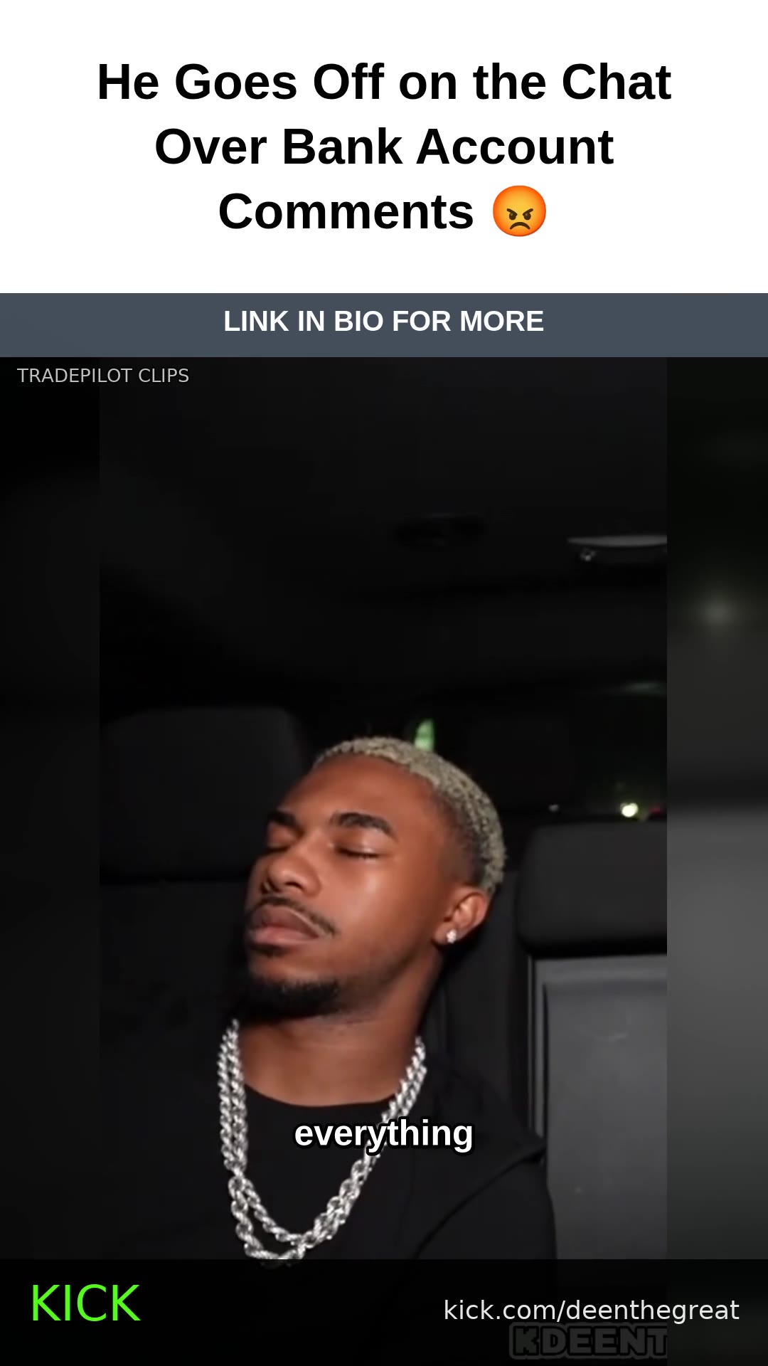 He Goes Off on the Chat Over Bank Account Comments 😡
