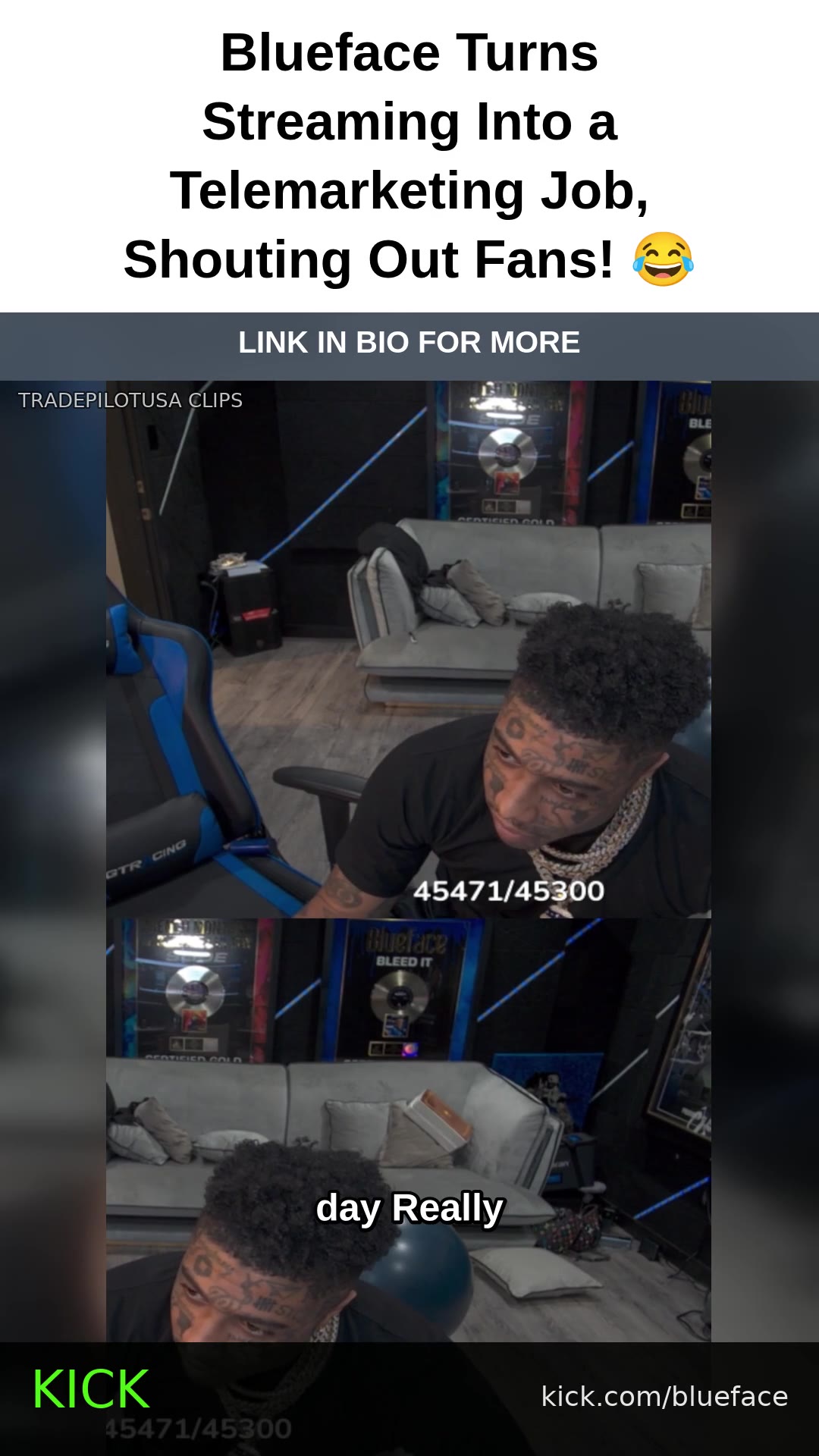 Blueface Turns Streaming Into a Telemarketing Job, Shouting Out Fans! 😂