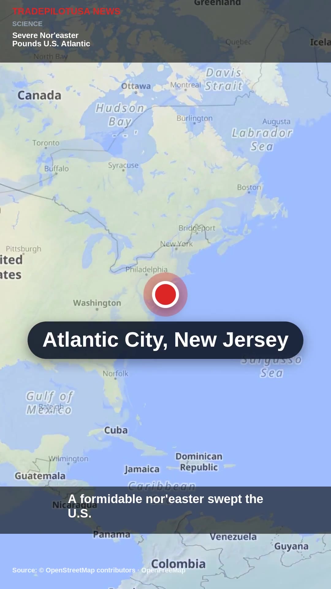 Severe Nor'easter Pounds U.S. Atlantic Coast