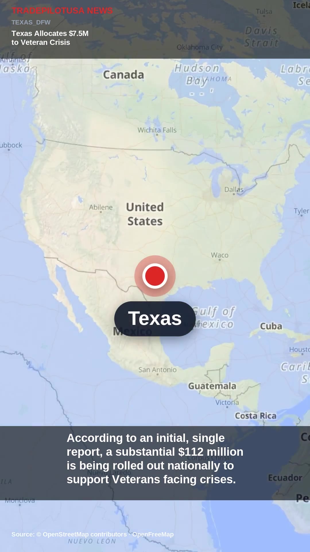 Texas Allocates $7.5M to Veteran Crisis Support