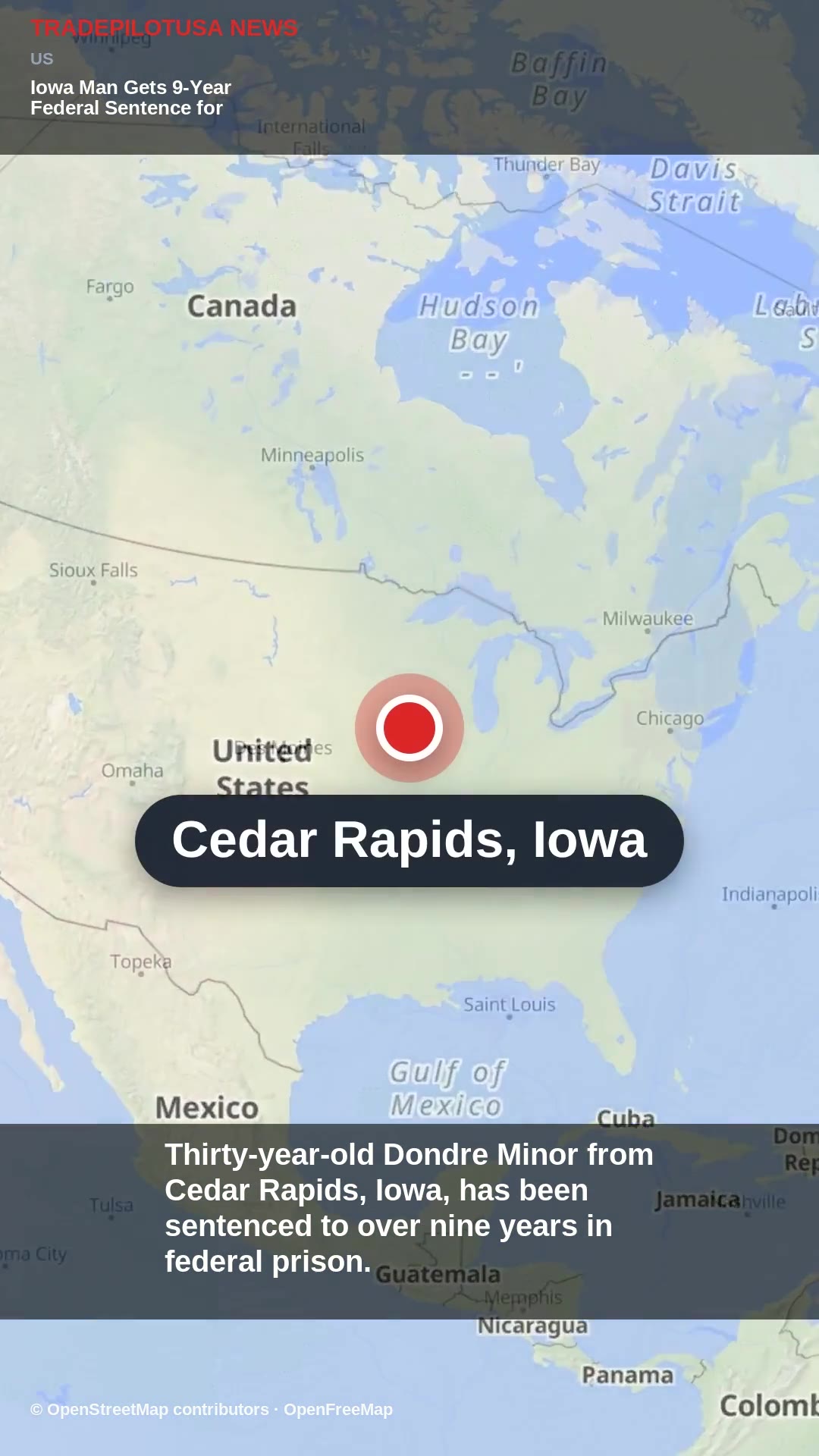 Iowa Man Gets 9-Year Federal Sentence for Firearm Possession