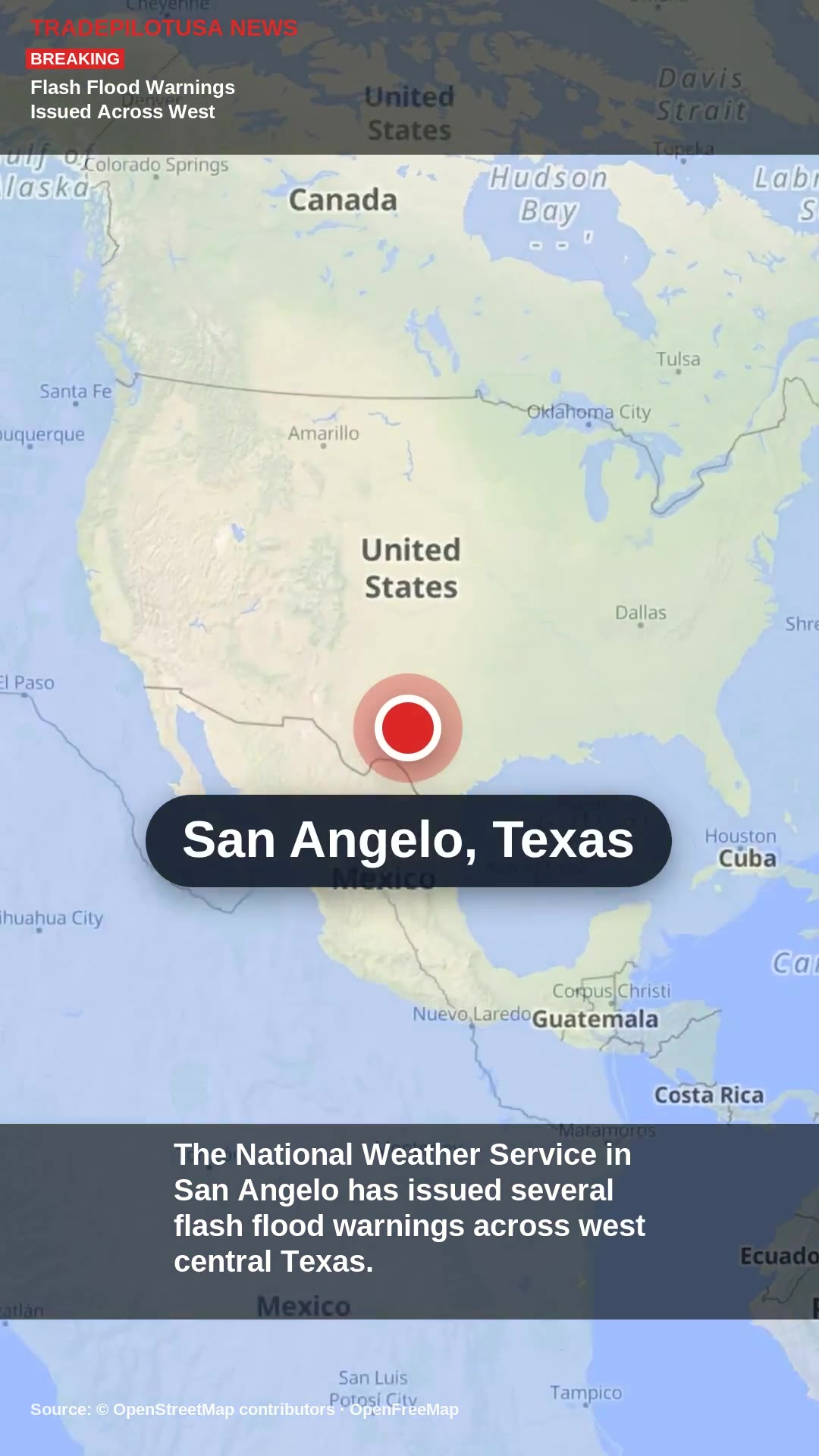 Flash Flood Warnings Issued Across West Central Texas