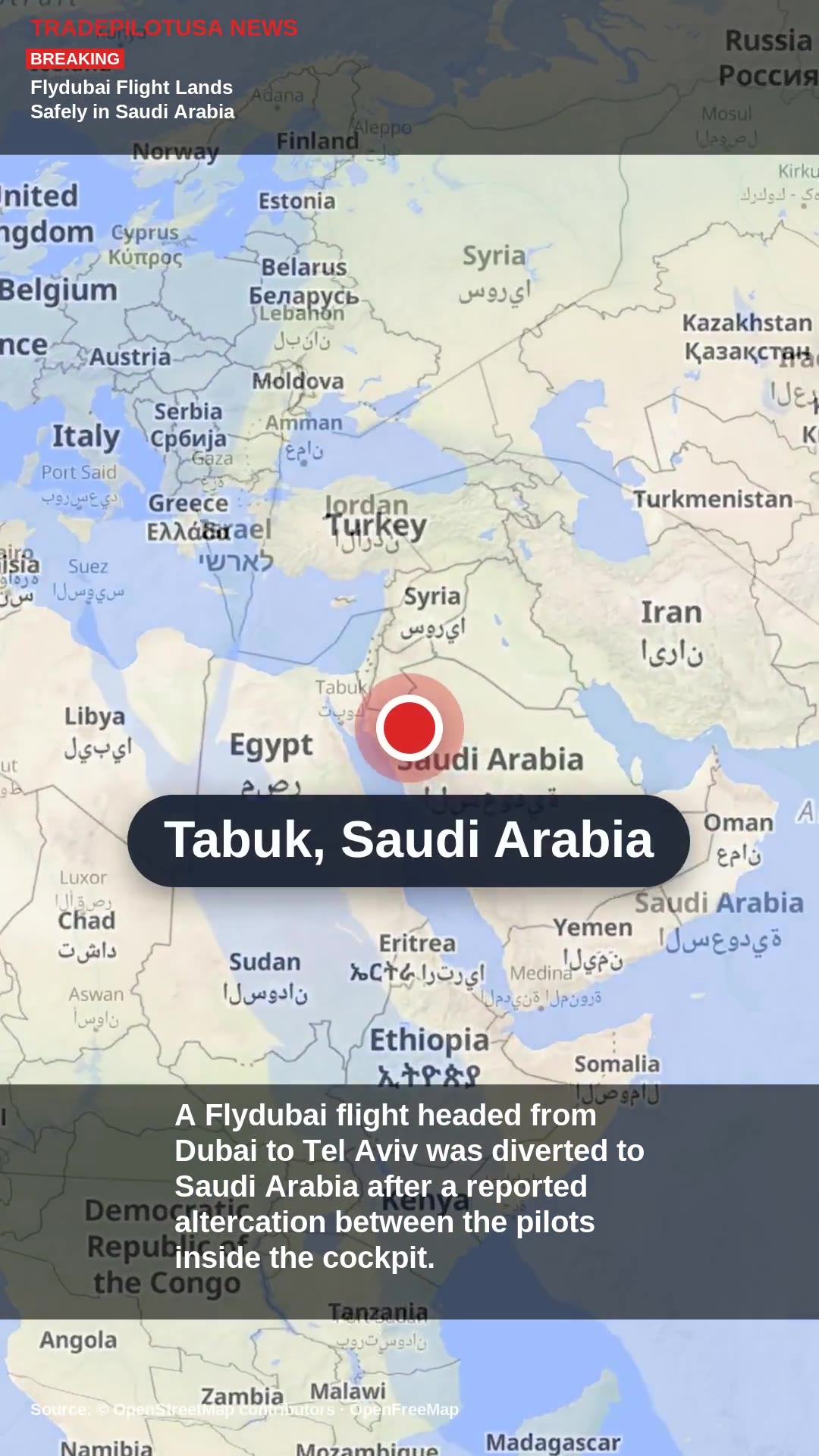 Flydubai Flight Lands Safely in Saudi Arabia After Cockpit Dispute