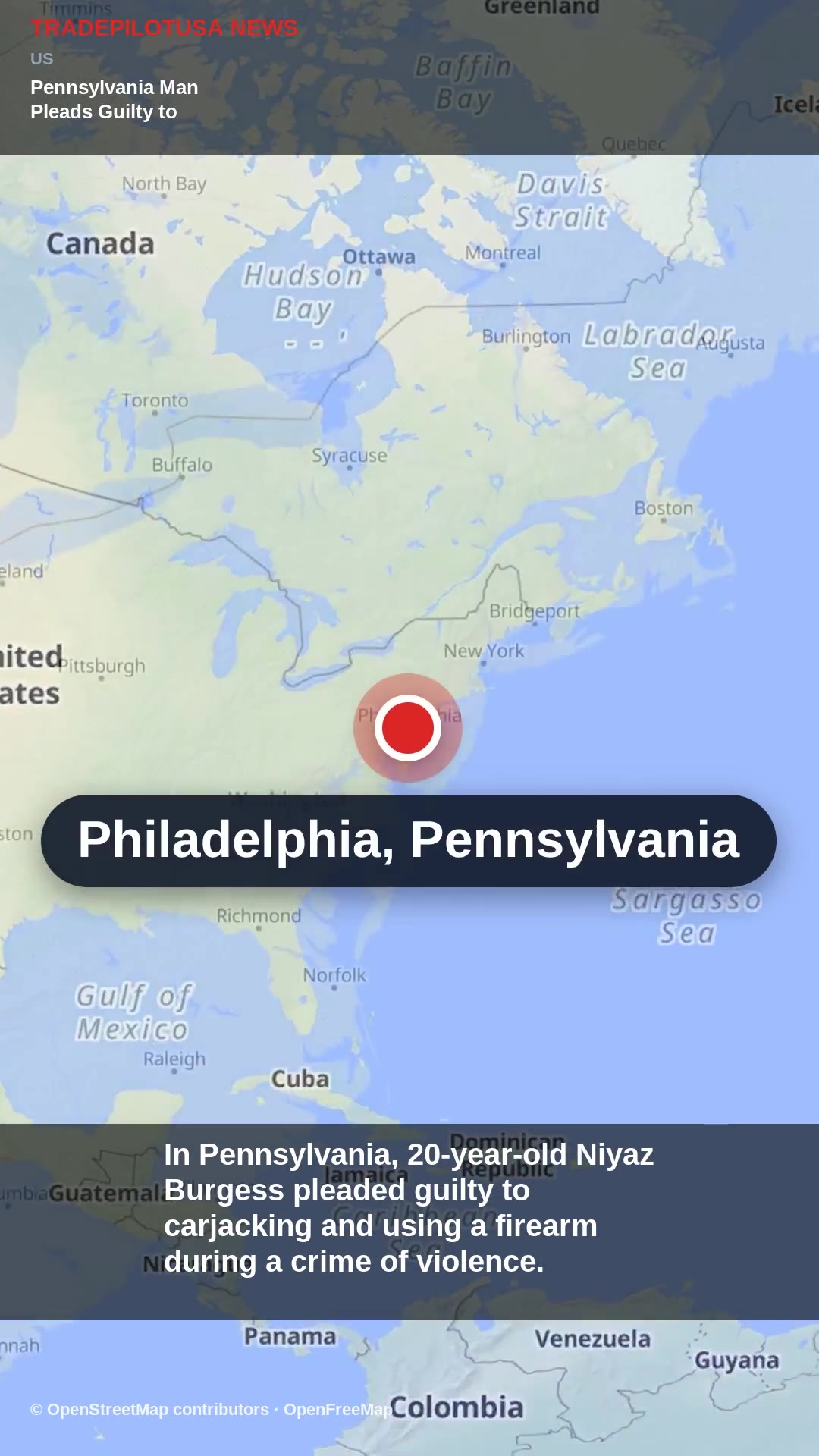 Pennsylvania Man Pleads Guilty to Violent Carjacking