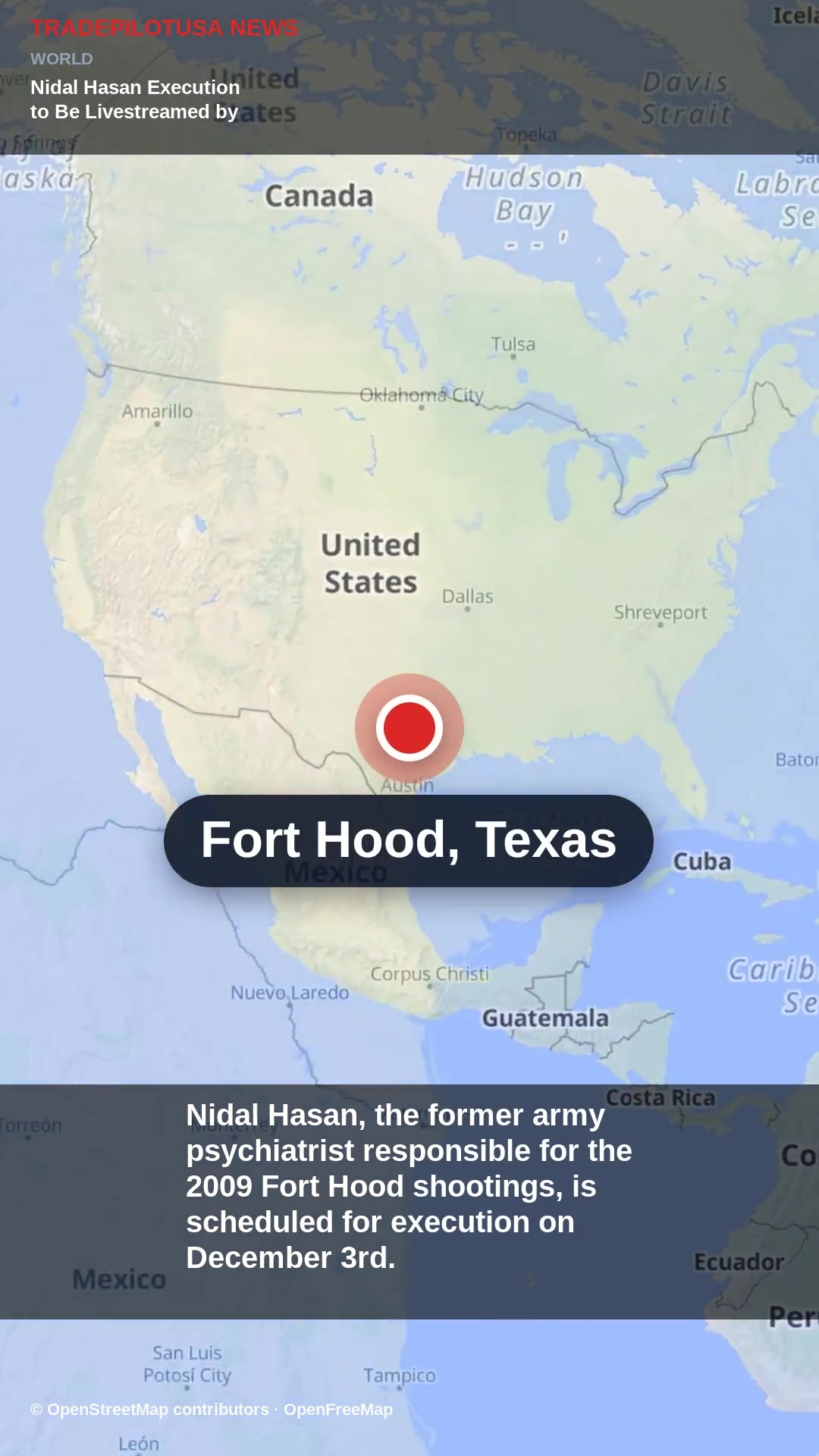 Nidal Hasan Execution to Be Livestreamed by Pentagon