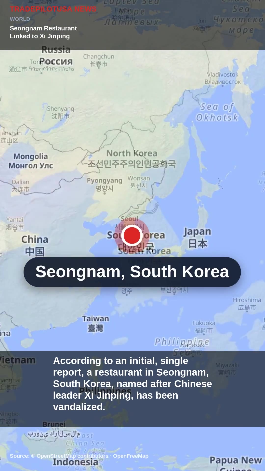 Seongnam Restaurant Linked to Xi Jinping Vandalized