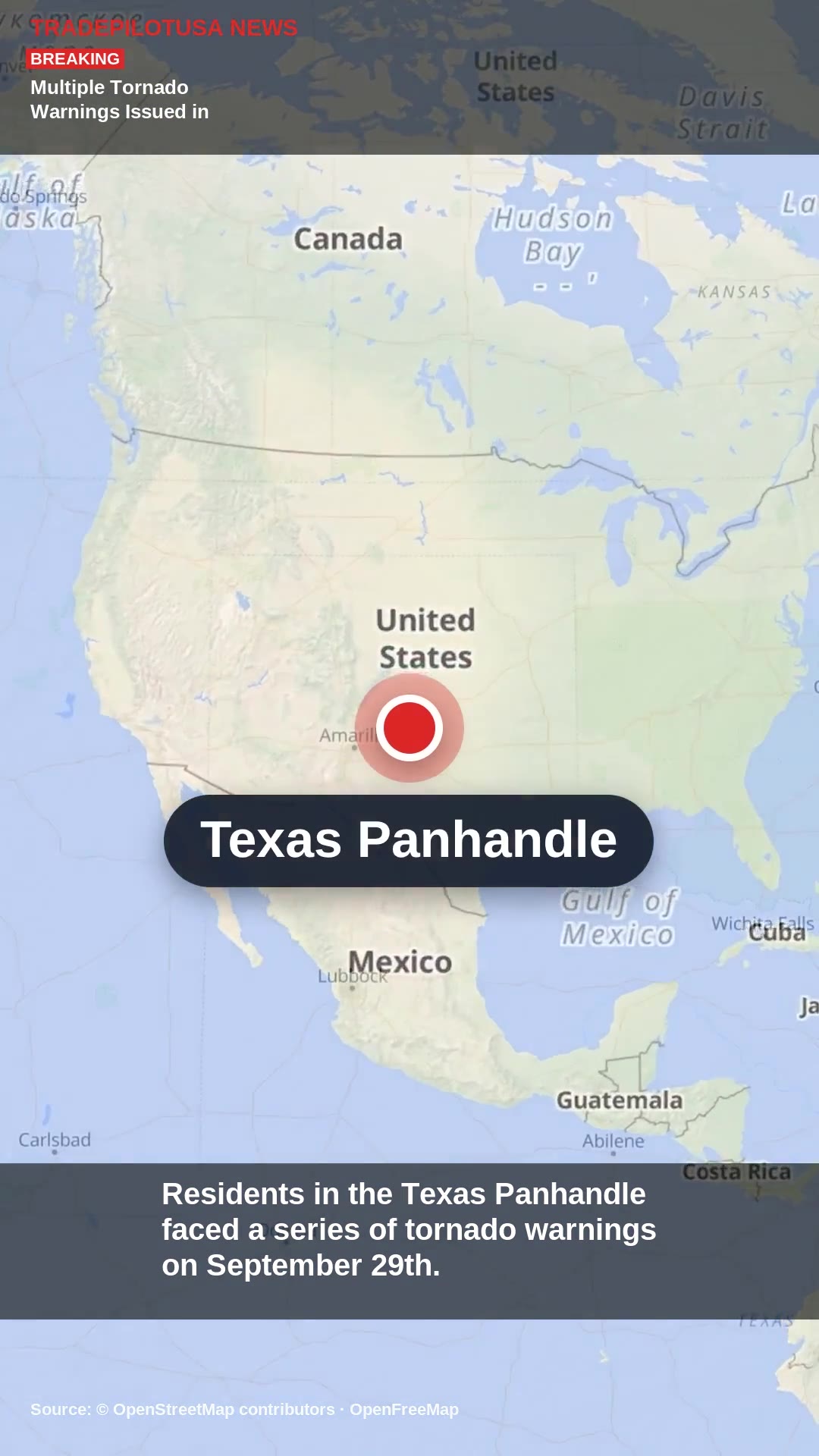 Multiple Tornado Warnings Issued in Texas Panhandle