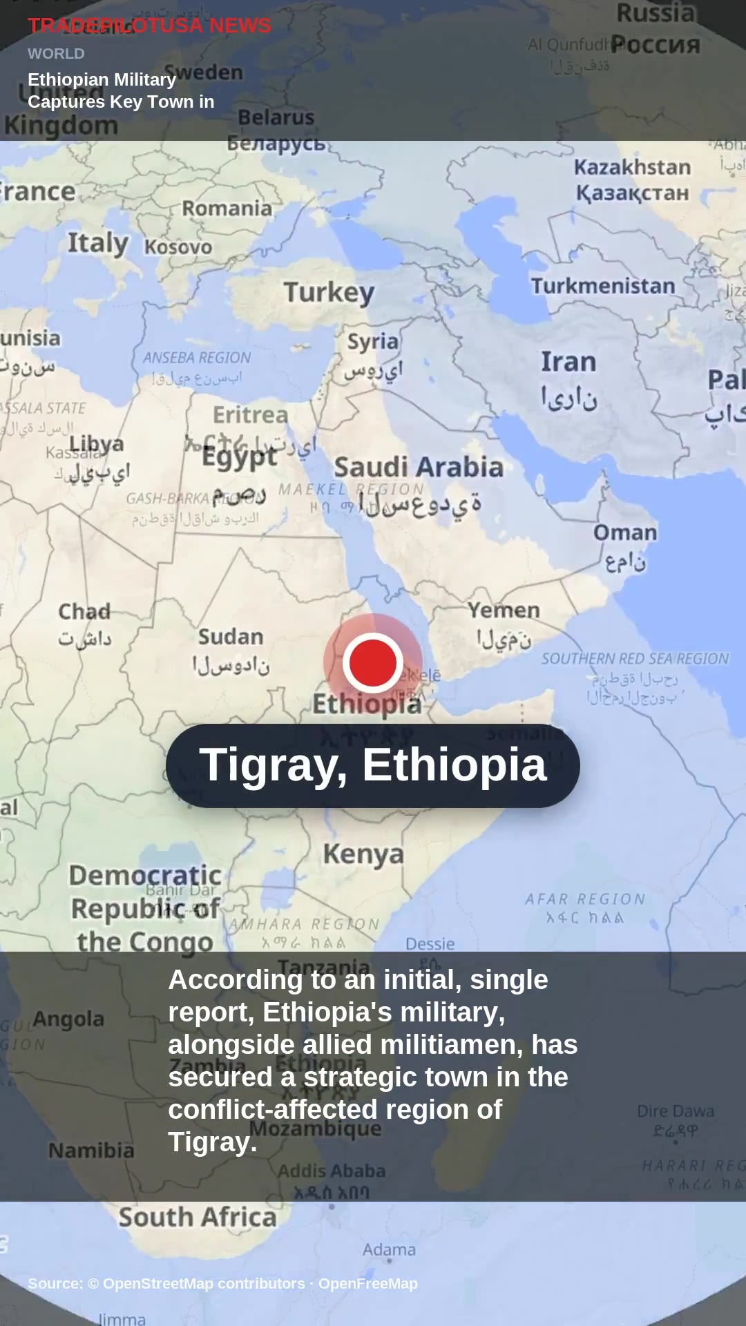 Ethiopian Military Captures Key Town in Tigray