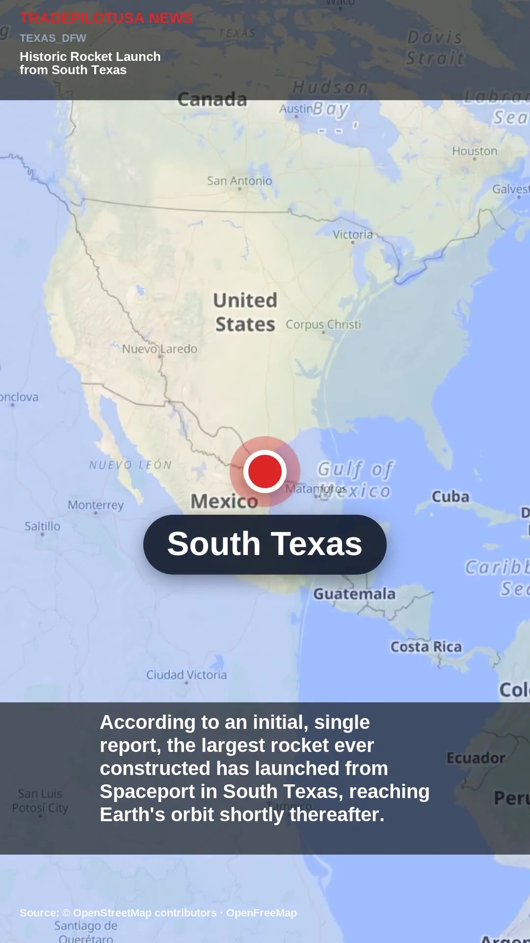 Historic Rocket Launch from South Texas