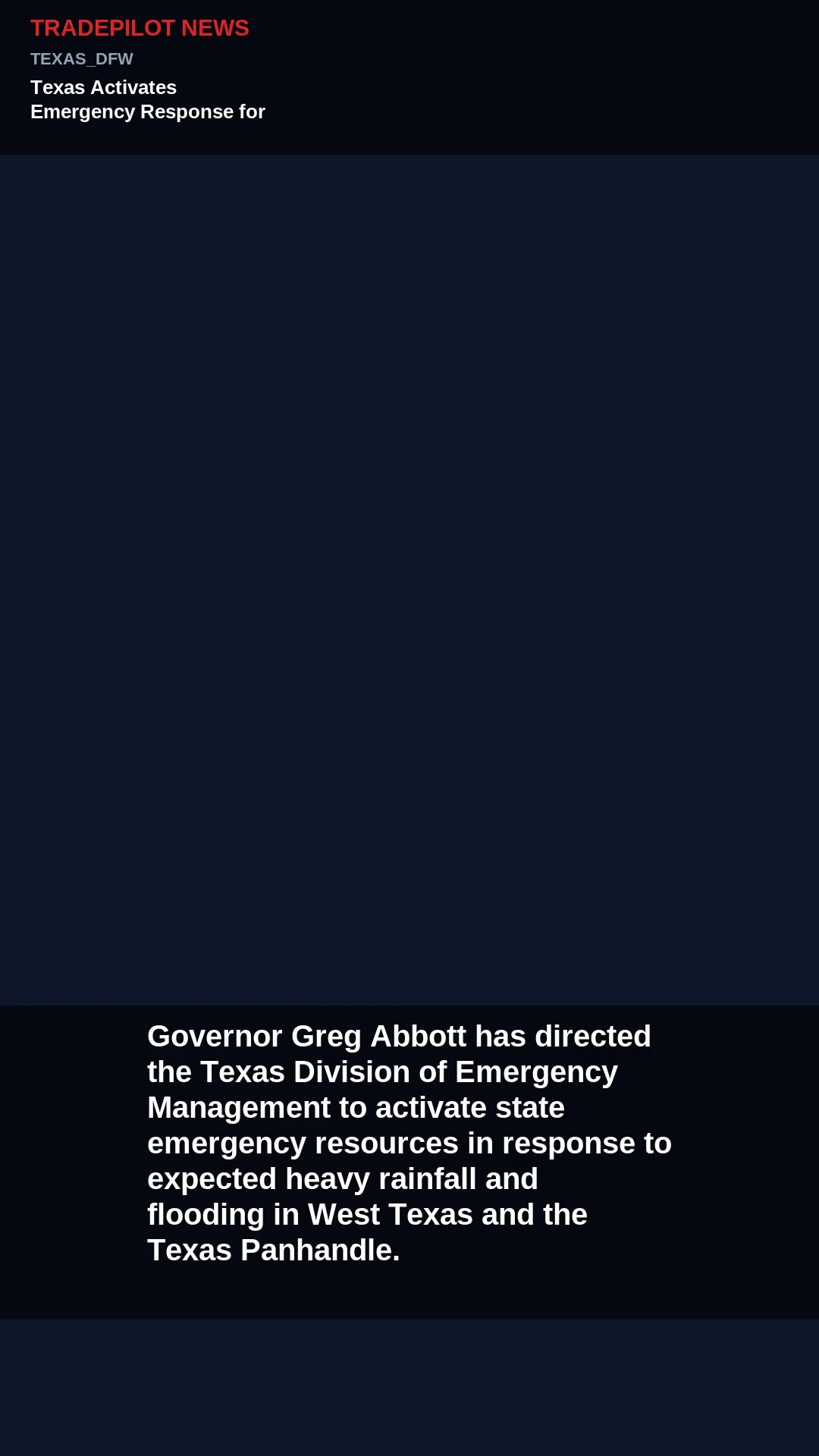 Texas Activates Emergency Response for Expected Flooding