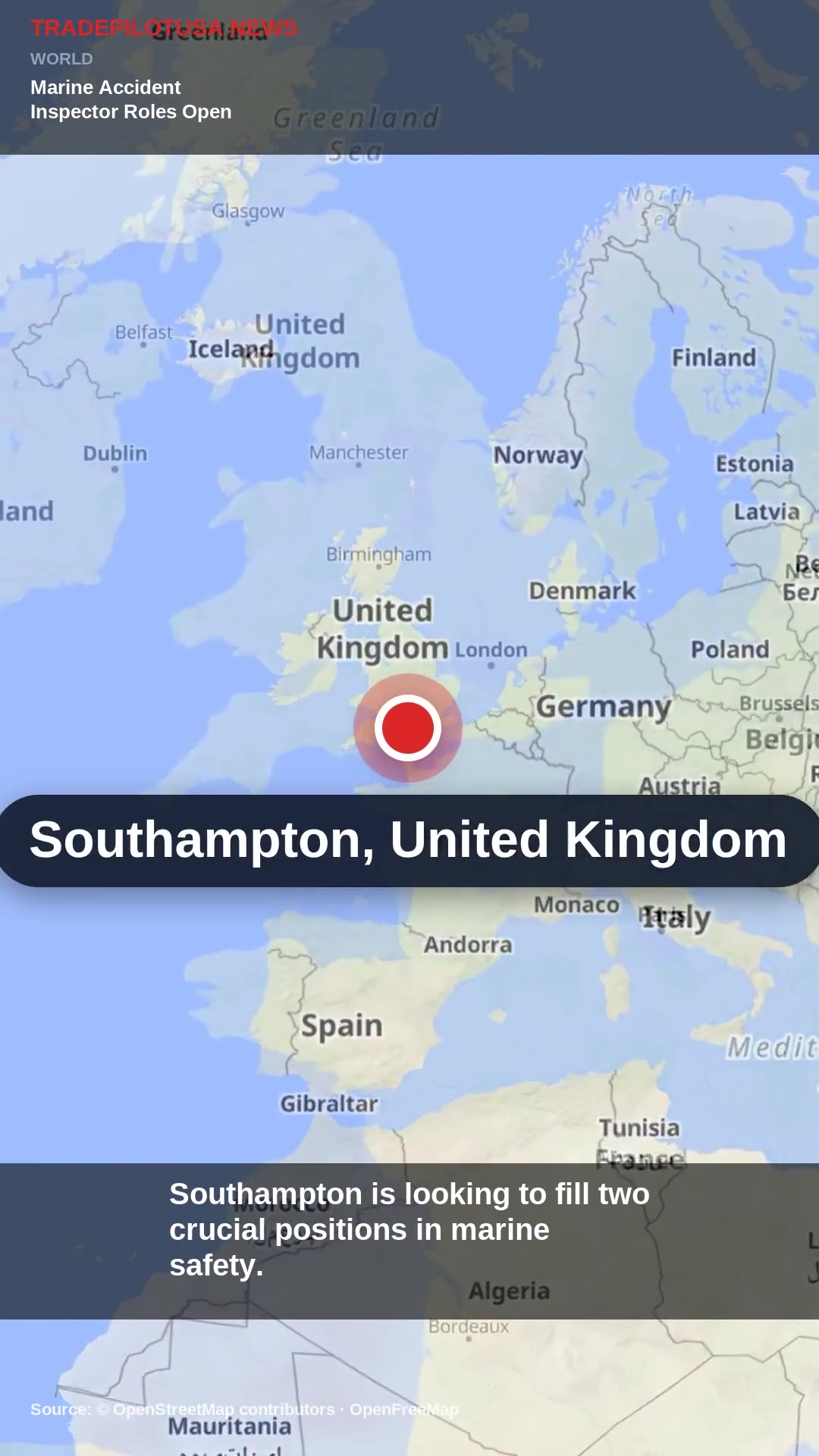 Marine Accident Inspector Roles Open in Southampton