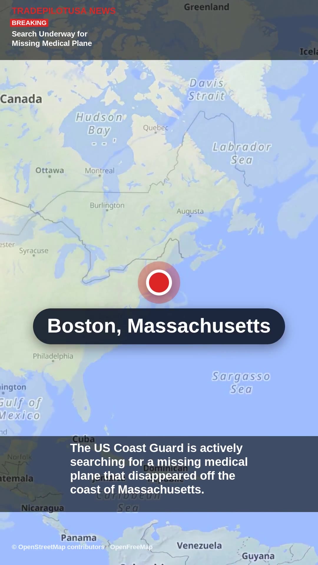 Search Underway for Missing Medical Plane Off Massachusetts Coast