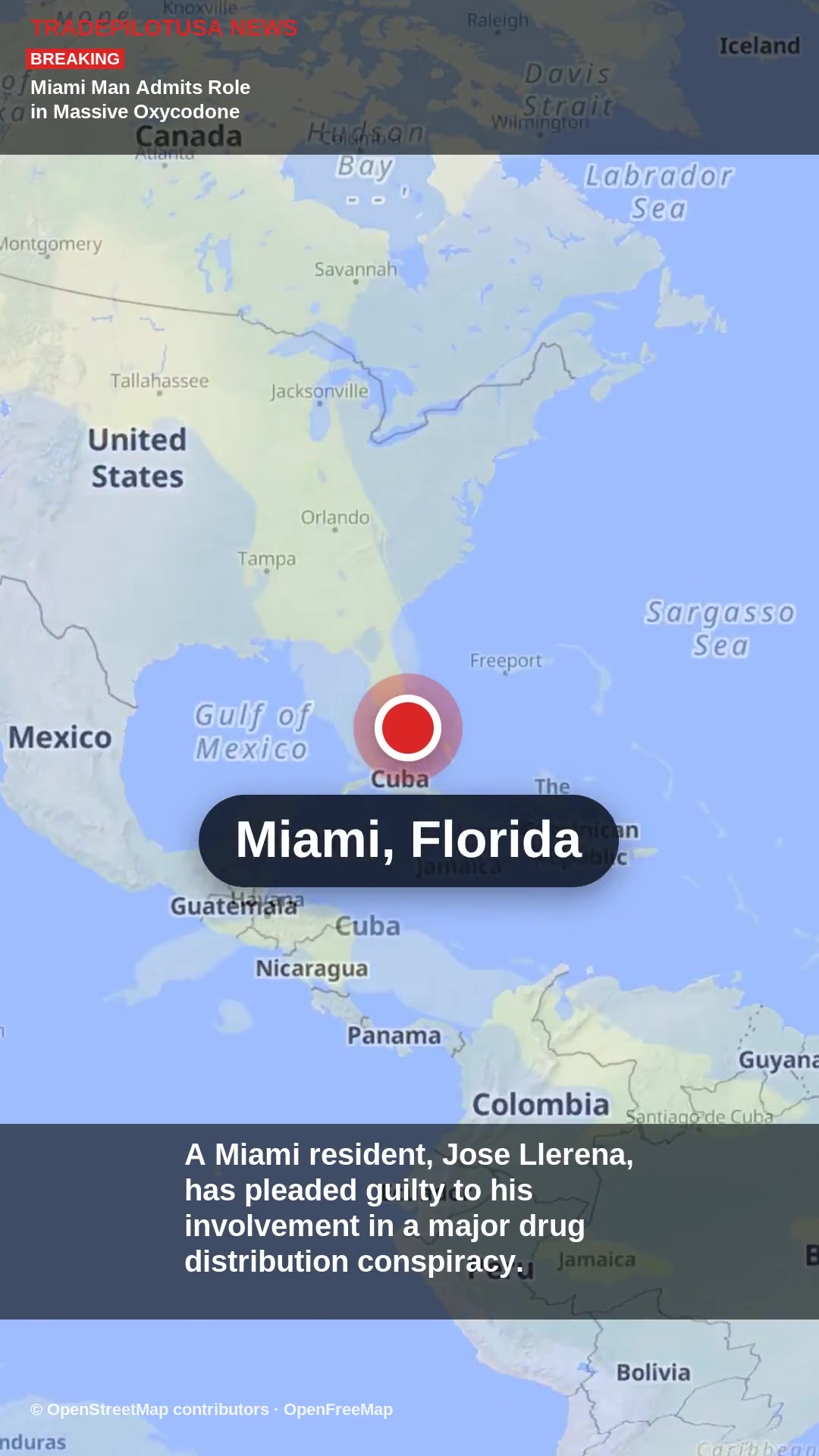 Miami Man Admits Role in Massive Oxycodone Distribution Scheme