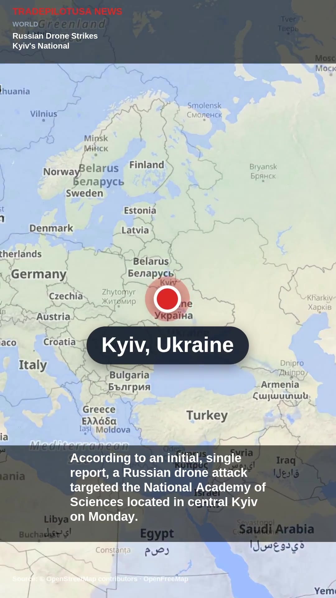 Russian Drone Strikes Kyiv's National Academy of Sciences