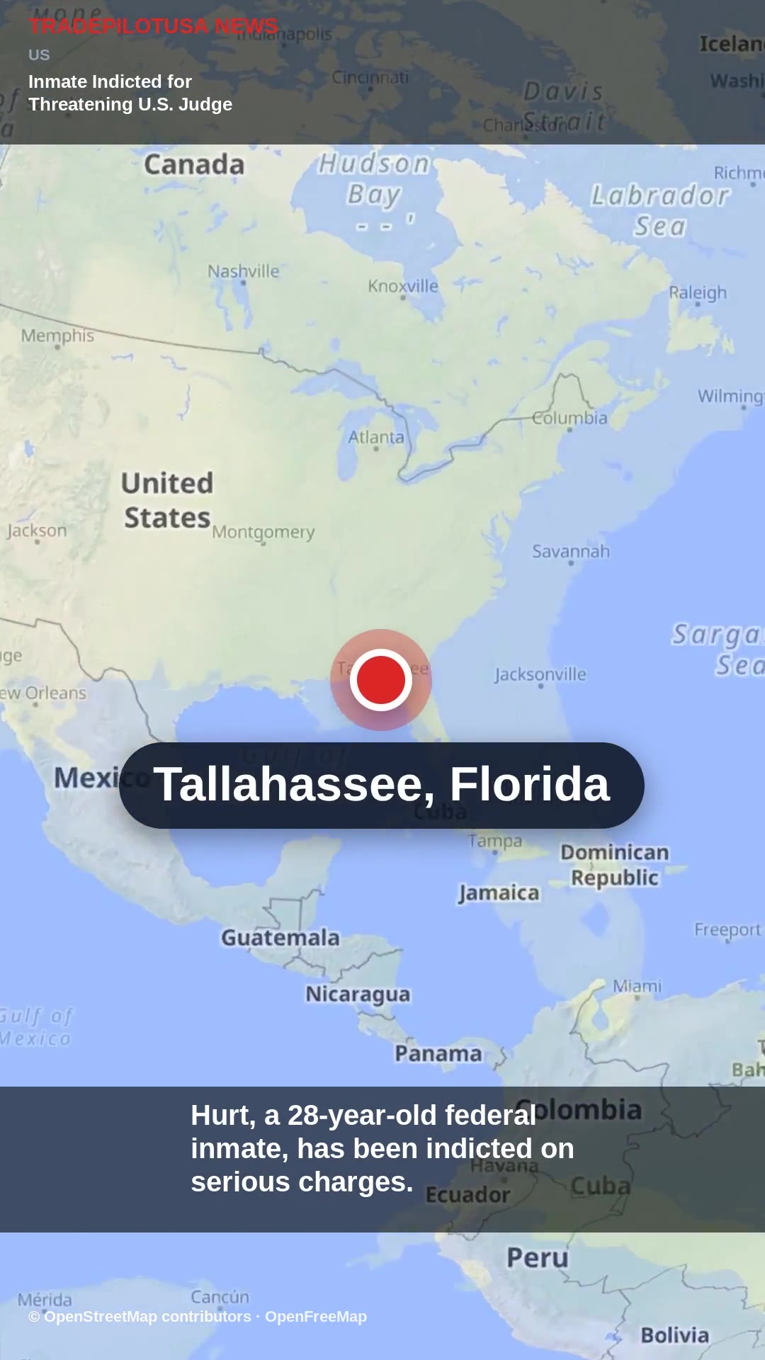 Inmate Indicted for Threatening U.S. Judge