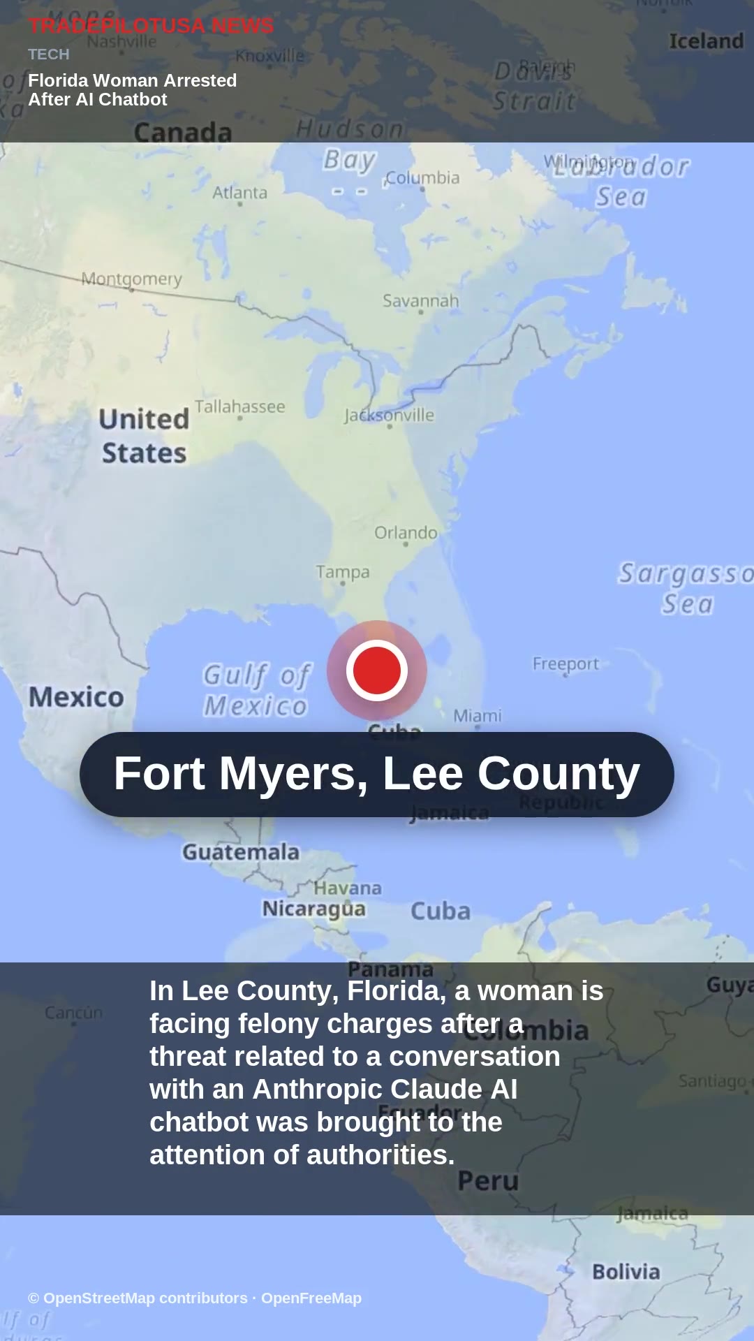 Florida Woman Arrested After AI Chatbot Threat Reported