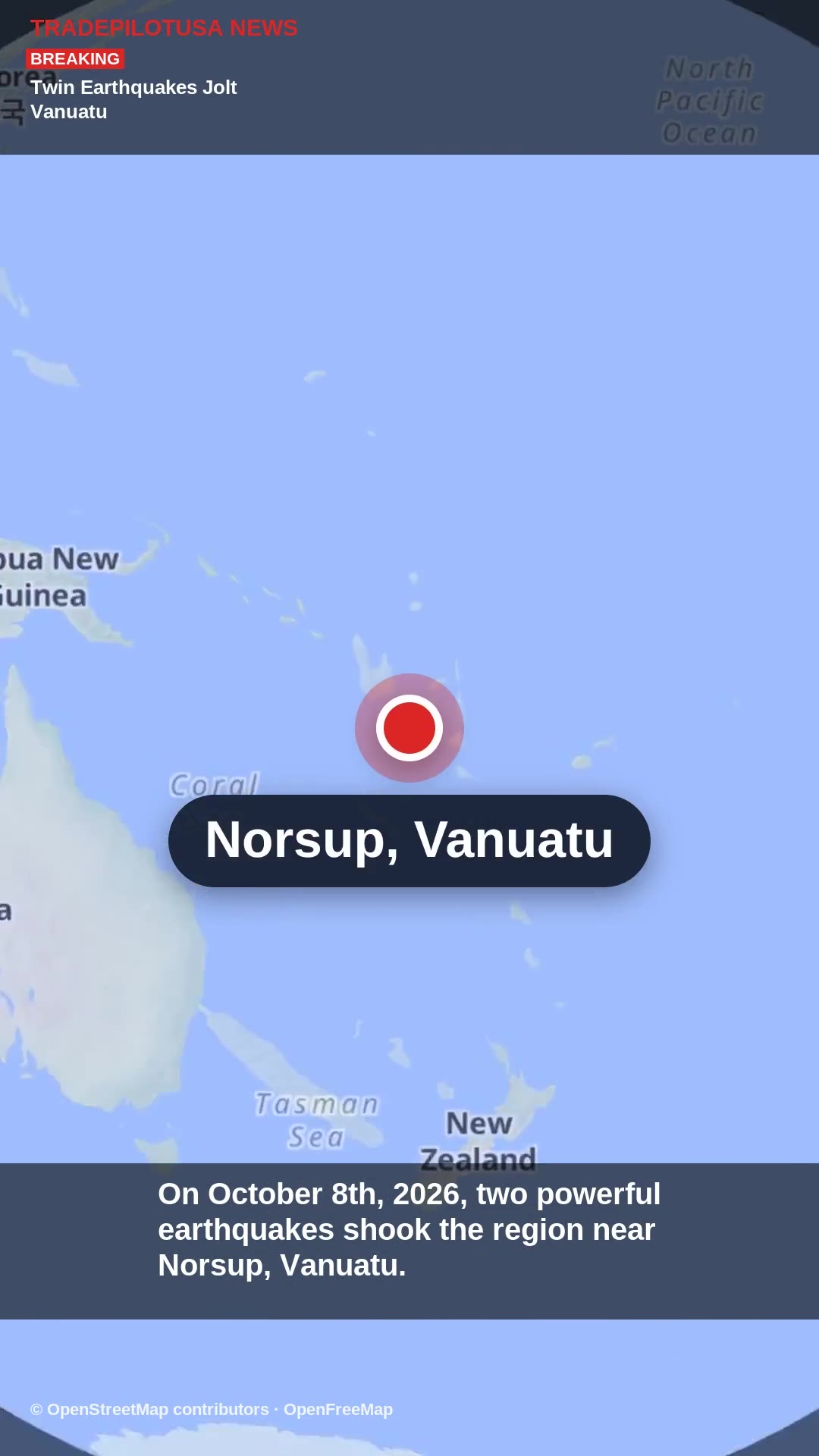 Twin Earthquakes Jolt Vanuatu