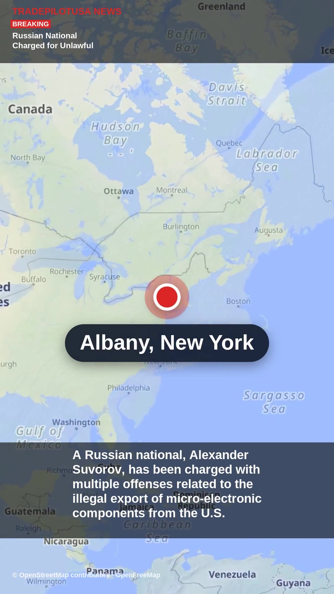 Russian National Charged for Unlawful Export of U.S. Electronics