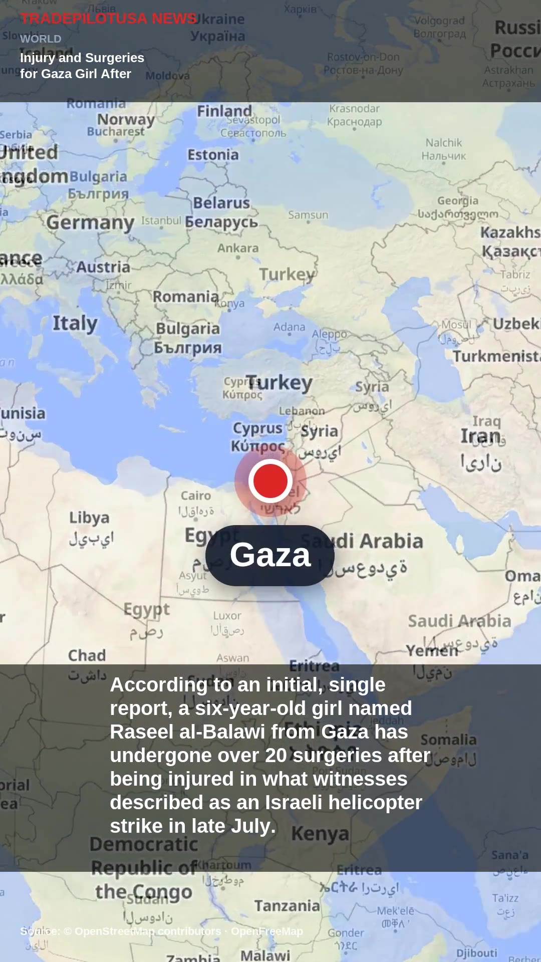 Injury and Surgeries for Gaza Girl After Alleged Air Strike