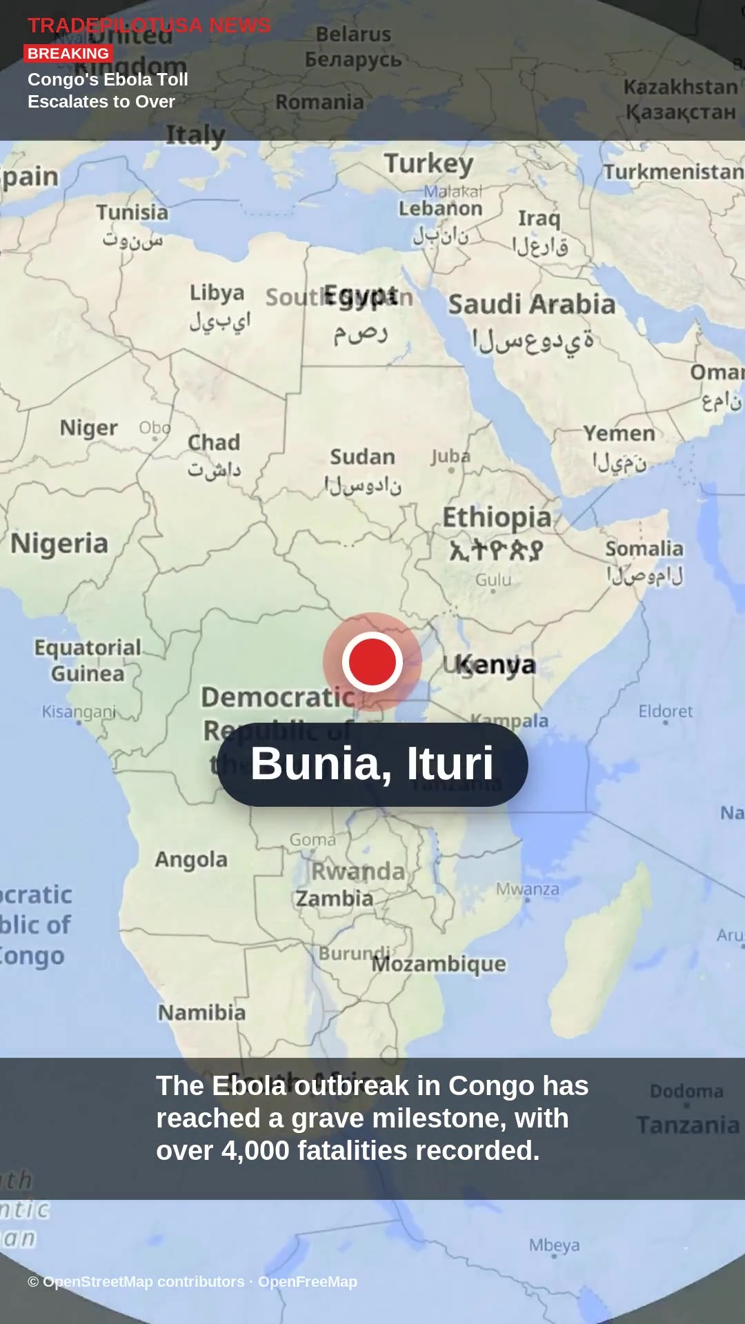 Congo's Ebola Toll Escalates to Over 4,000 Deaths