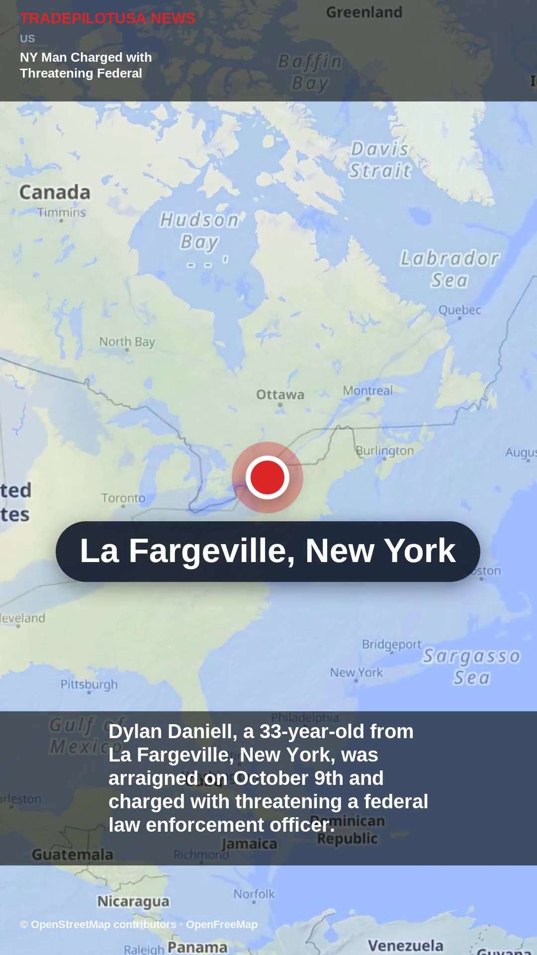 NY Man Charged with Threatening Federal Officer